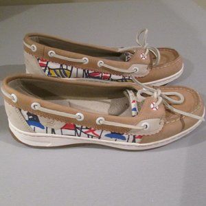 Sperry Leather Top-Sider Shoes Tan Seaside Flag